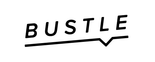 Black 'BUSTLE' logo on a white background